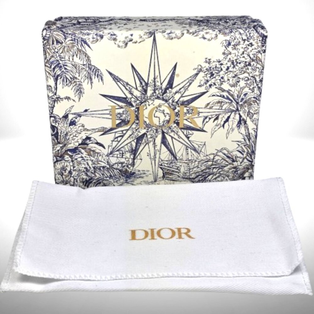 Dior Caro Cosmos Zipped Card Holder In Black Supple Cannage Calfskin - New - Picture 11 of 11